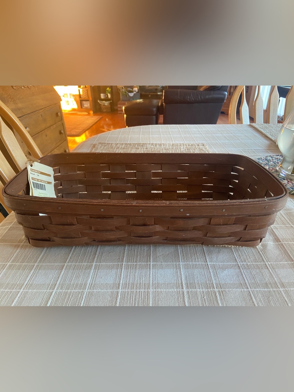 Longaberger Bread basket in rich brown stain